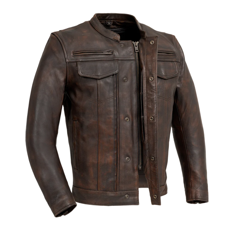 First MFG Raider Scooter Armor Leather Motorcycle Jacket