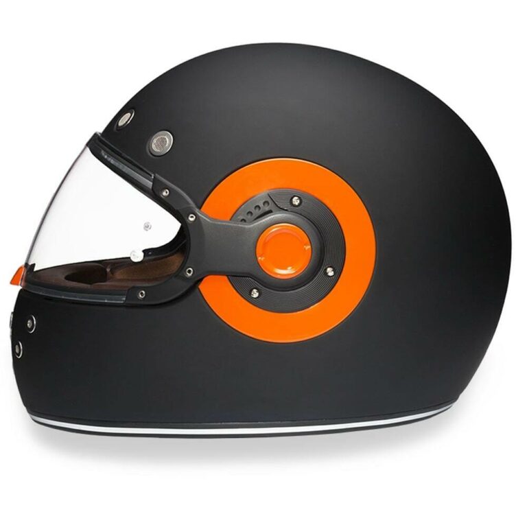 Daytona Helmets Retro DOT Approved Bike Dull Black Orange Motorcycle