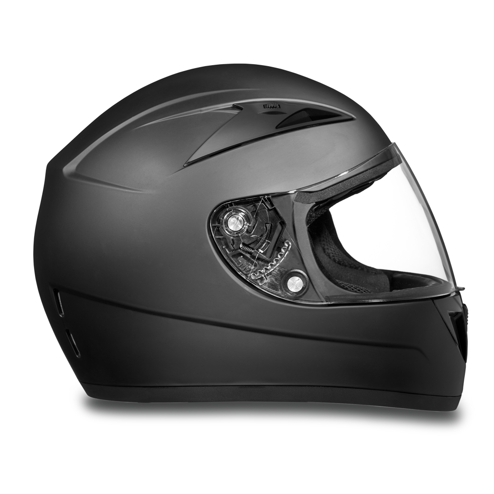 Daytona Shadow Dull Black Full Face DOT Motorcycle Helmet F1-B
