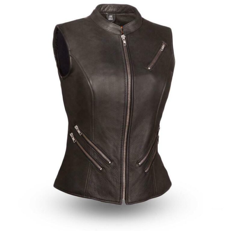 First MFG Fairmont Soft Naked Cowhide Motorcycle Vest