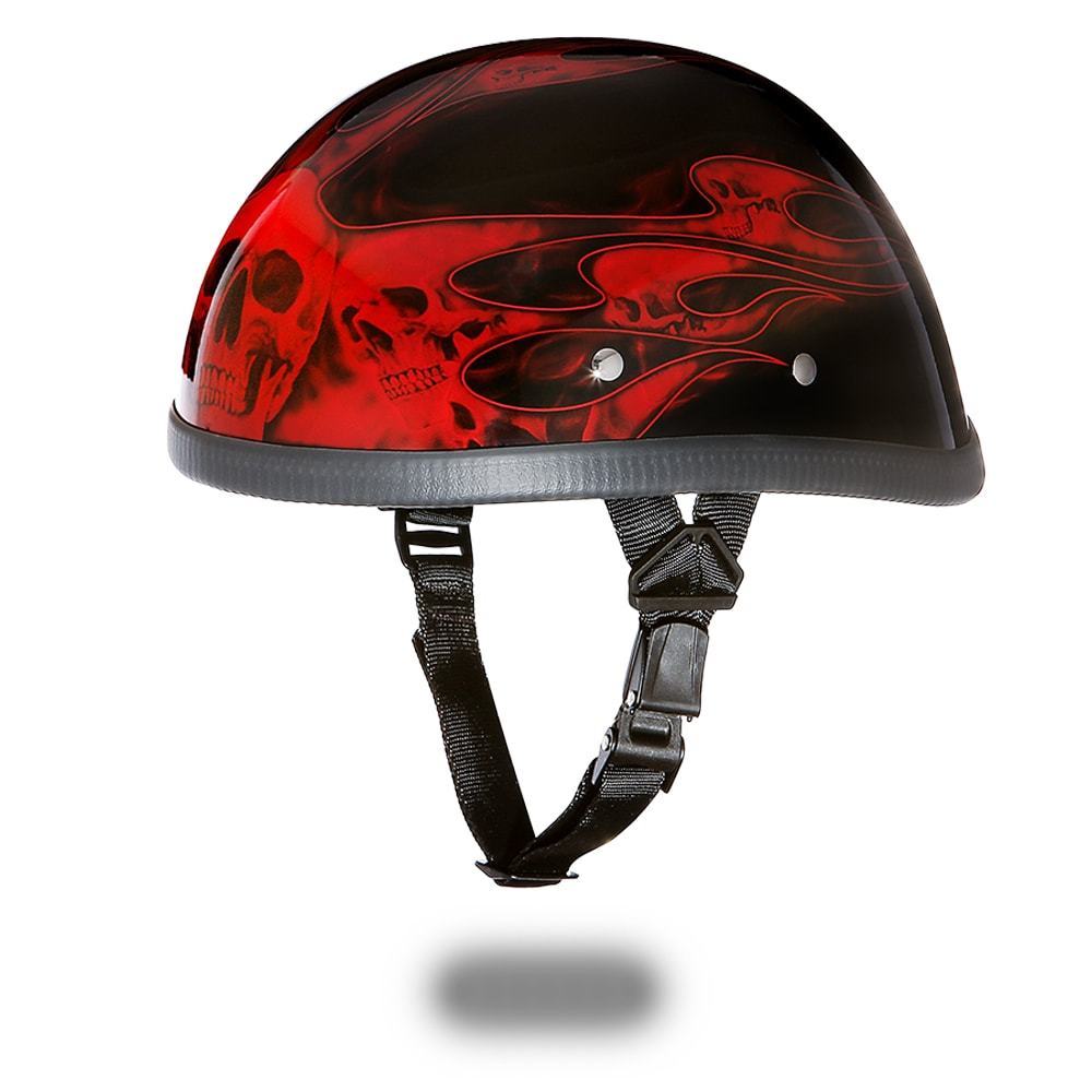 New Daytona Helmets Skull Cap EAGLE W FLAMES RED Bike Motorcycle Helmet 6002SFR 323027795373