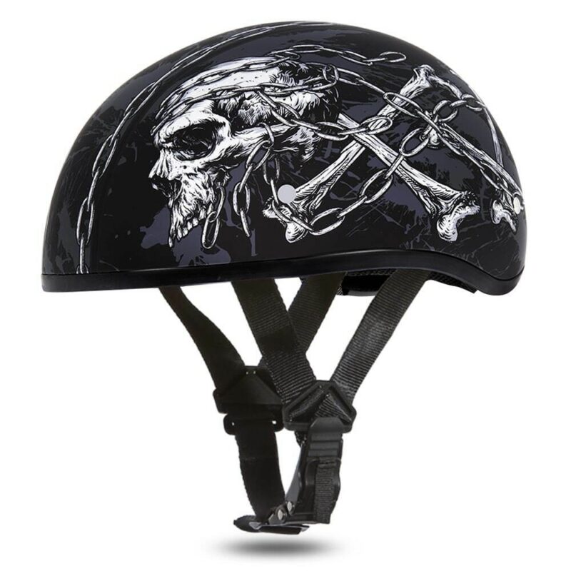Daytona Helmets D6 Sc W Skull Chain Dot Motorcycle Helmet