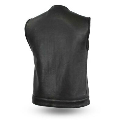 First Mfg Highside Platinum Cowhide Leather Motorcycle Vest