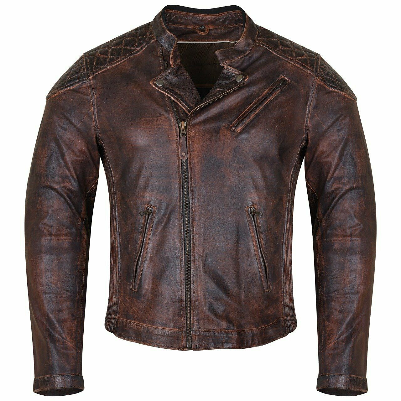 Vance Leather HMM521VB Vintage Leather Padded MC Jacket