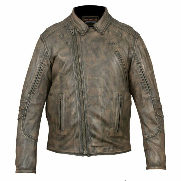 Vance Leather HMM517DB Distressed Leather Vented MC Jacket