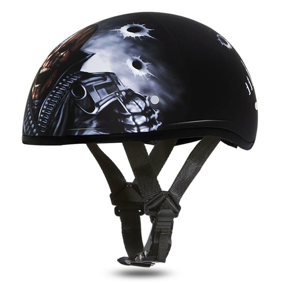 Daytona Helmets Skull Cap Open Face W/ COME GET 'EM DOT Motorcycle Helmet D6-CG | Motorcycle